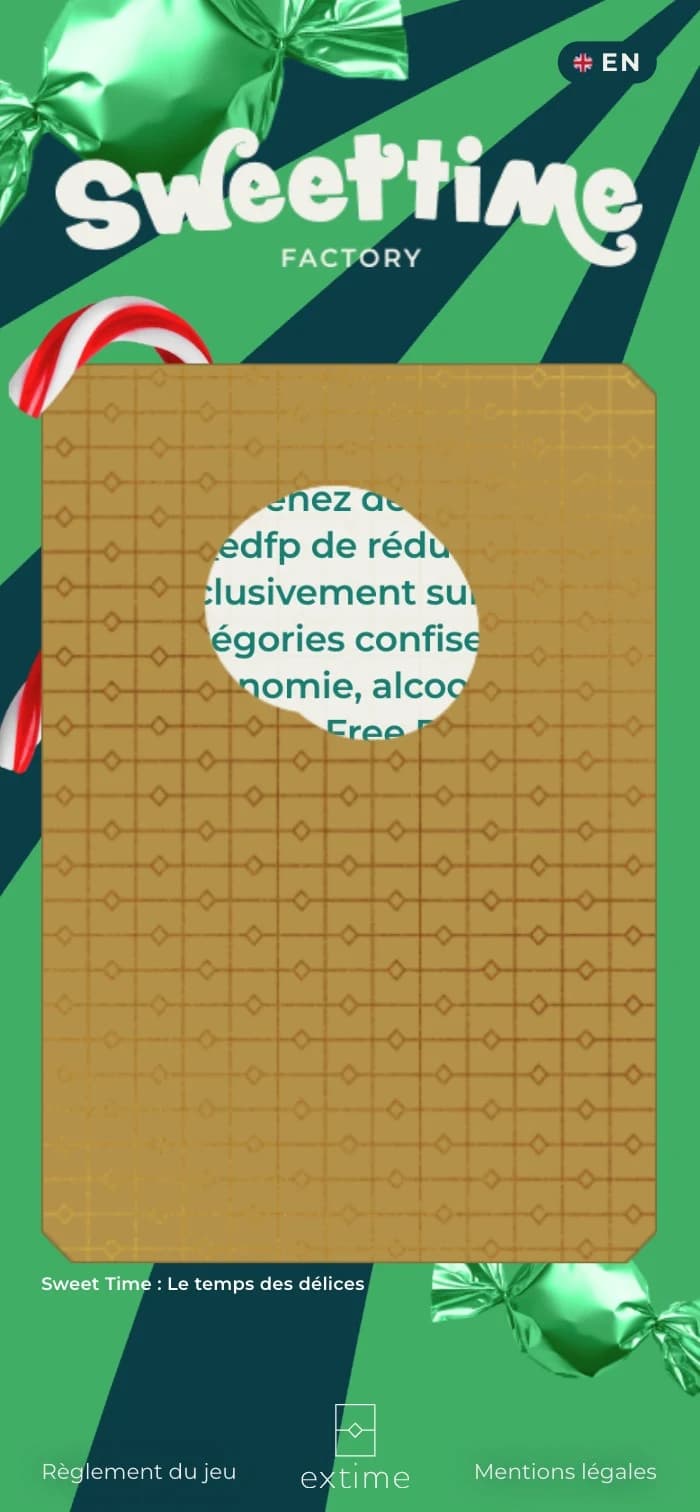 Jeu à gratter virtuel — Sweetime Factory — étape 03 Grattage tactile