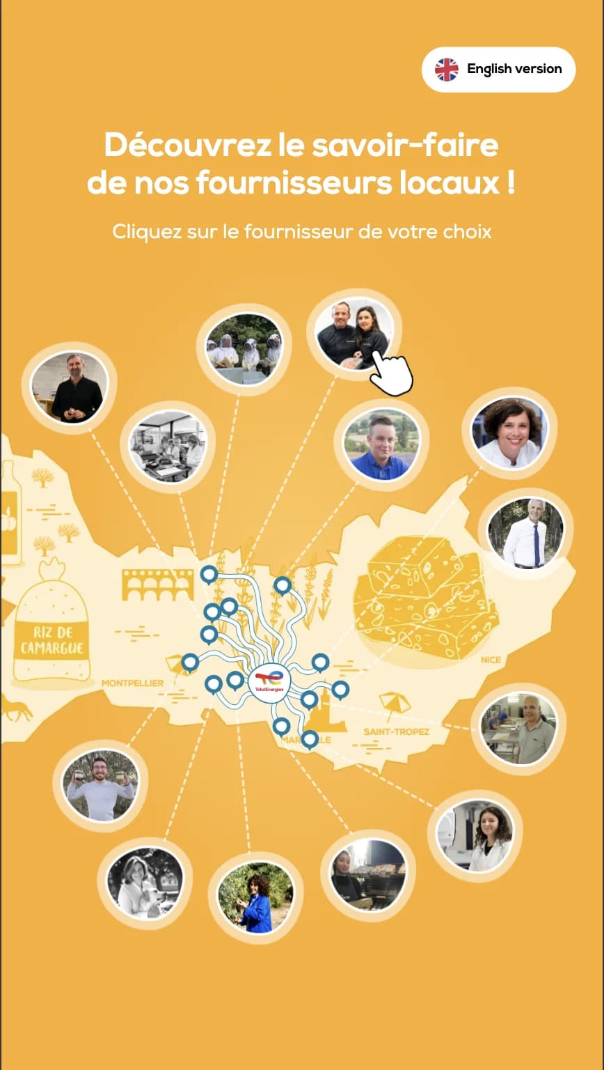 Carte interactive des producteurs locaux — carte régionale